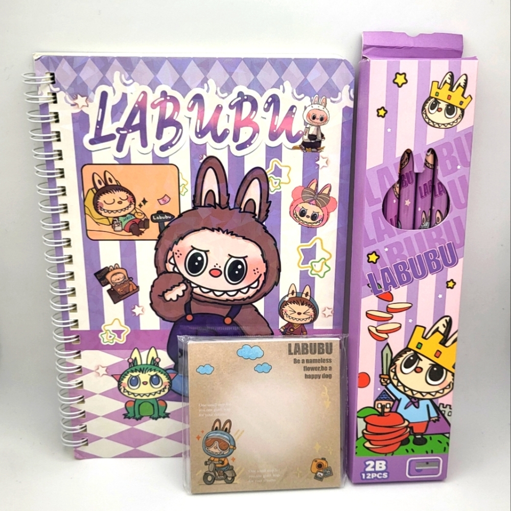 LABUBU Stationery Bundle NEW Notebook & Pencils